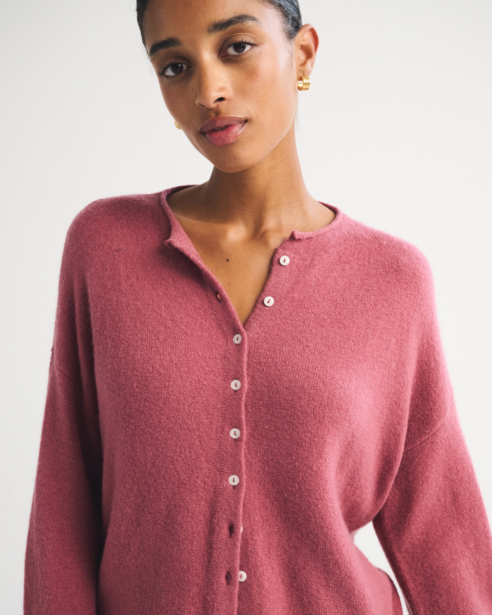 Abercrombie Merino Wool-Blend Roll Neck Cardigan