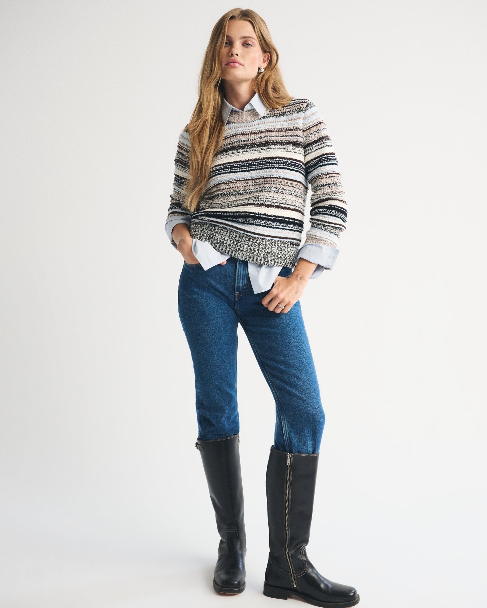 Abercrombie A&F Madeline Textural Crew Sweater