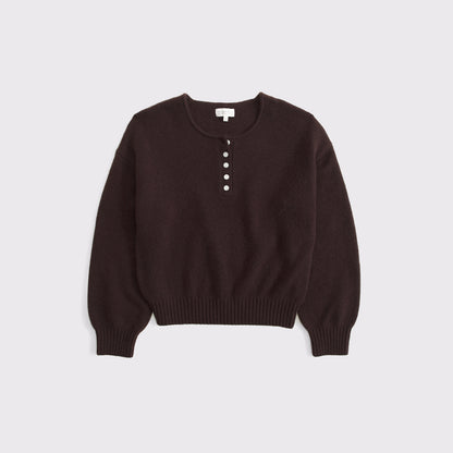 Abercrombie Merino Wool-Blend Henley Sweater