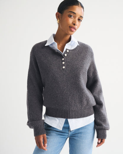 Abercrombie Merino Wool-Blend Henley Sweater