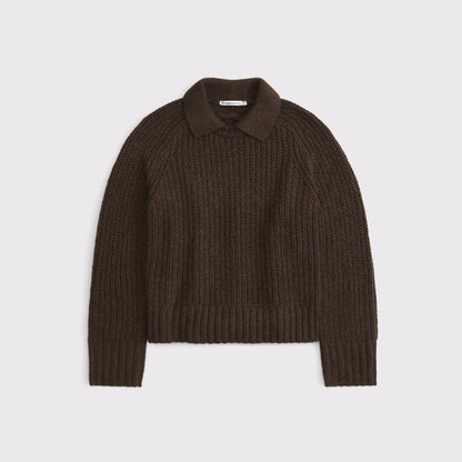 Abercrombie Airspun Cotton-Blend Collared Sweater