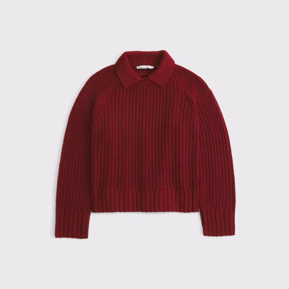 Abercrombie Airspun Cotton-Blend Collared Sweater