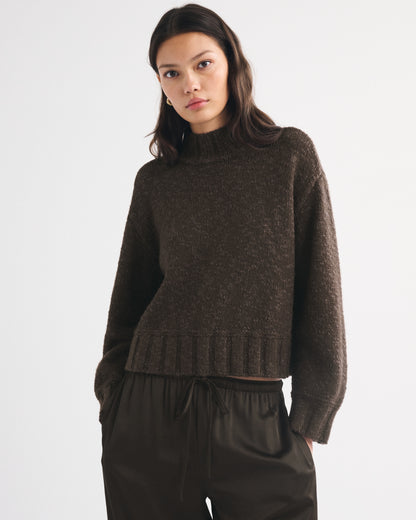 Abercrombie Easy Jacquard Funnel Neck Sweater