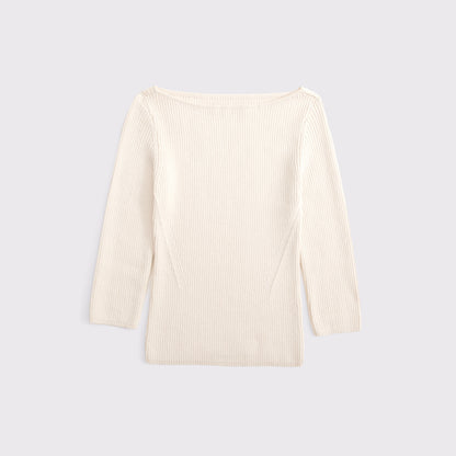 Abercrombie 3/4 Sleeve Slash Neck Sweater