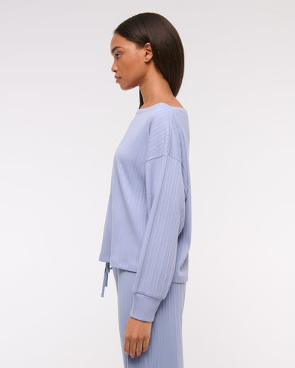 Abercrombie Long-Sleeve Lounge Wide Rib Slash Top