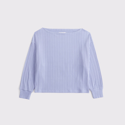 Abercrombie Long-Sleeve Lounge Wide Rib Slash Top