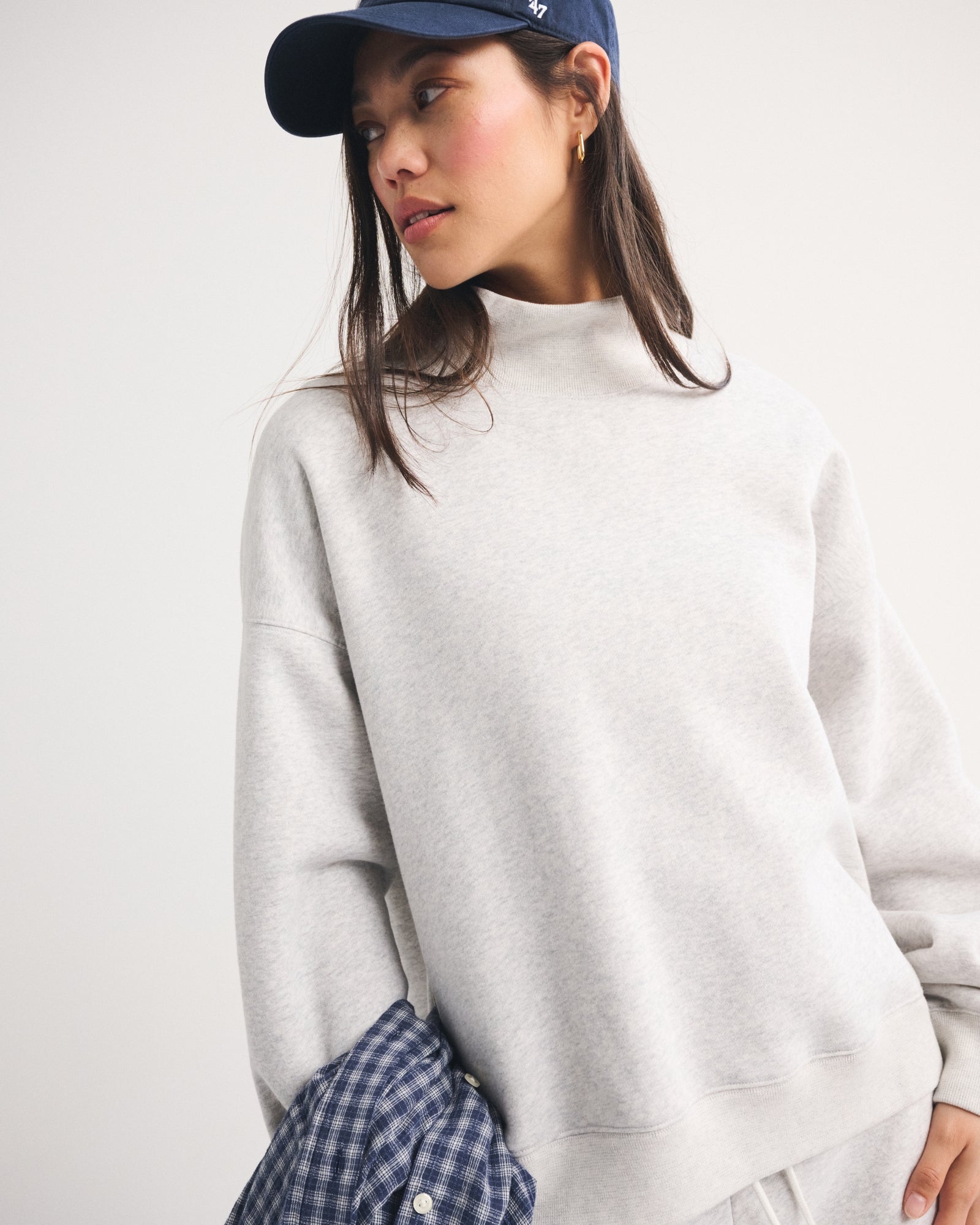 Abercrombie Sunday Oversized Funnel Neck Sweatshirt