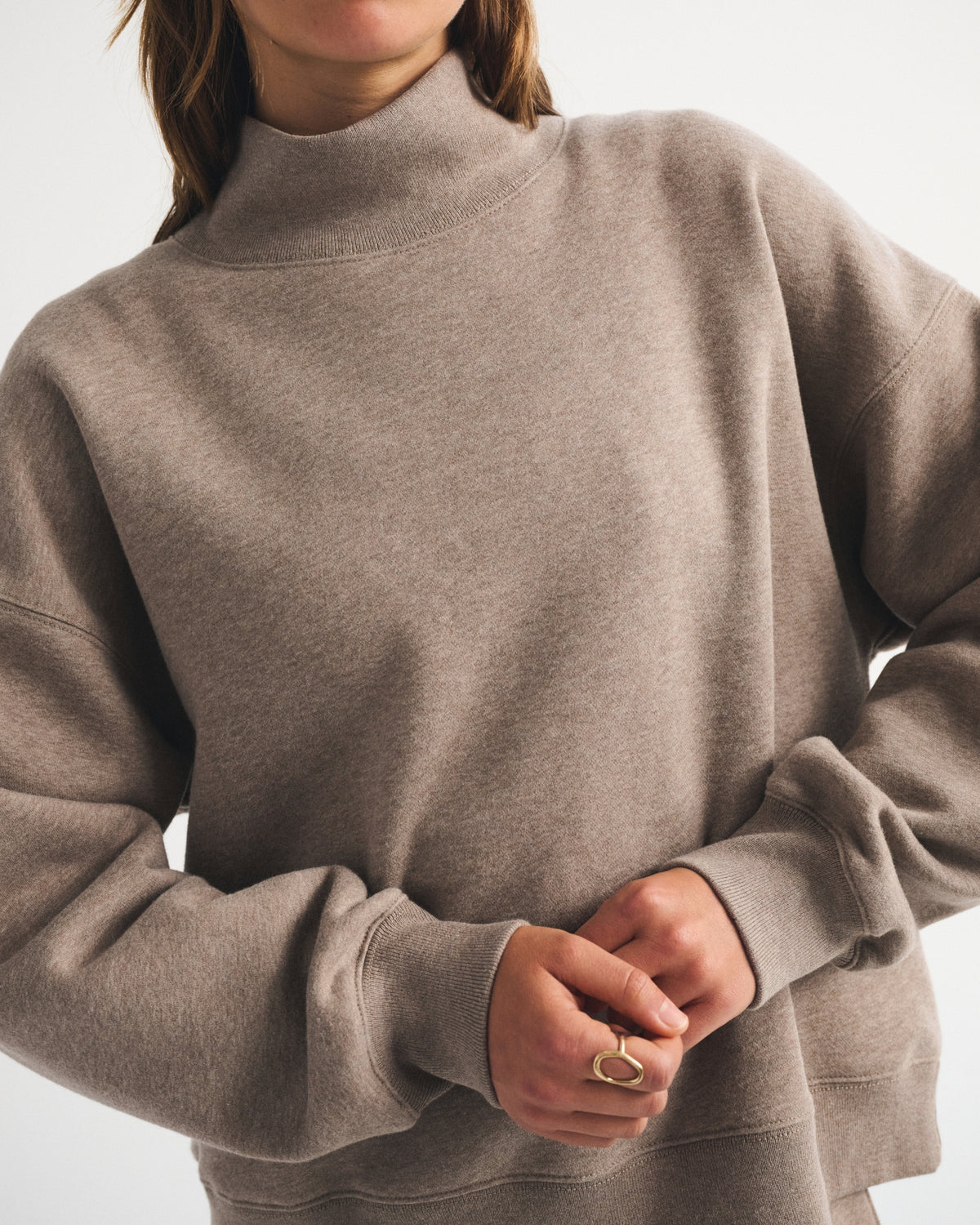 Abercrombie Sunday Oversized Funnel Neck Sweatshirt