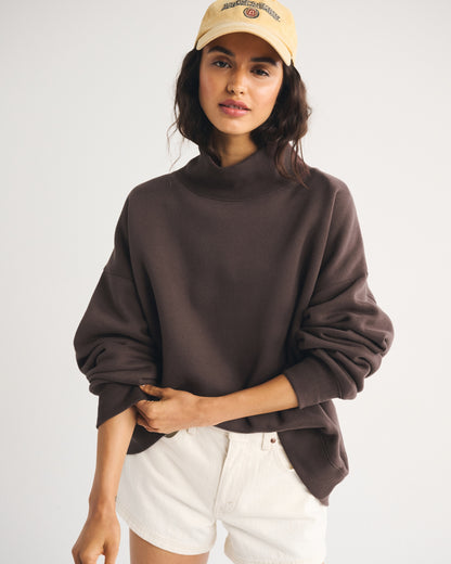 Abercrombie Sunday Oversized Funnel Neck Sweatshirt