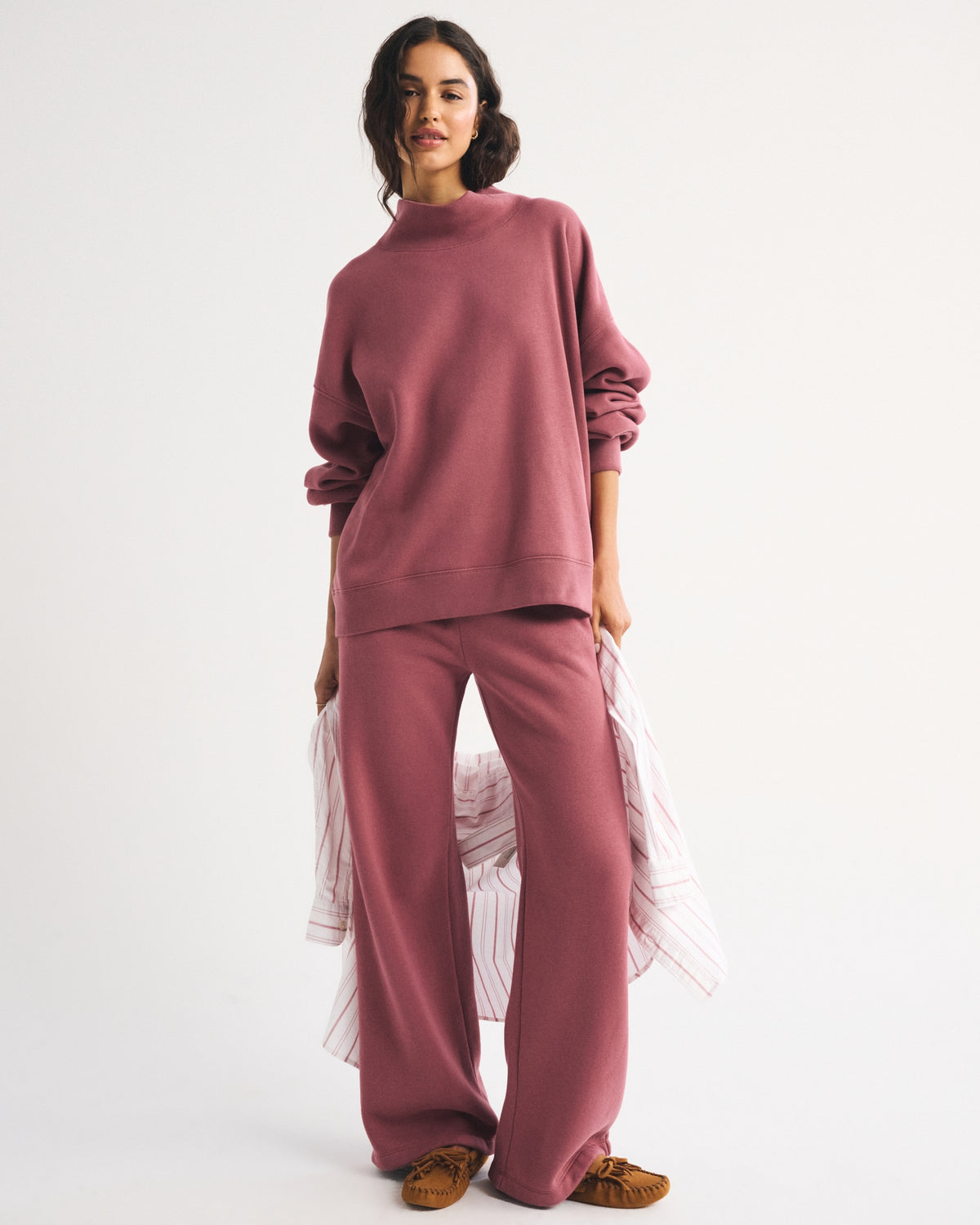 Abercrombie Sunday Oversized Funnel Neck Sweatshirt