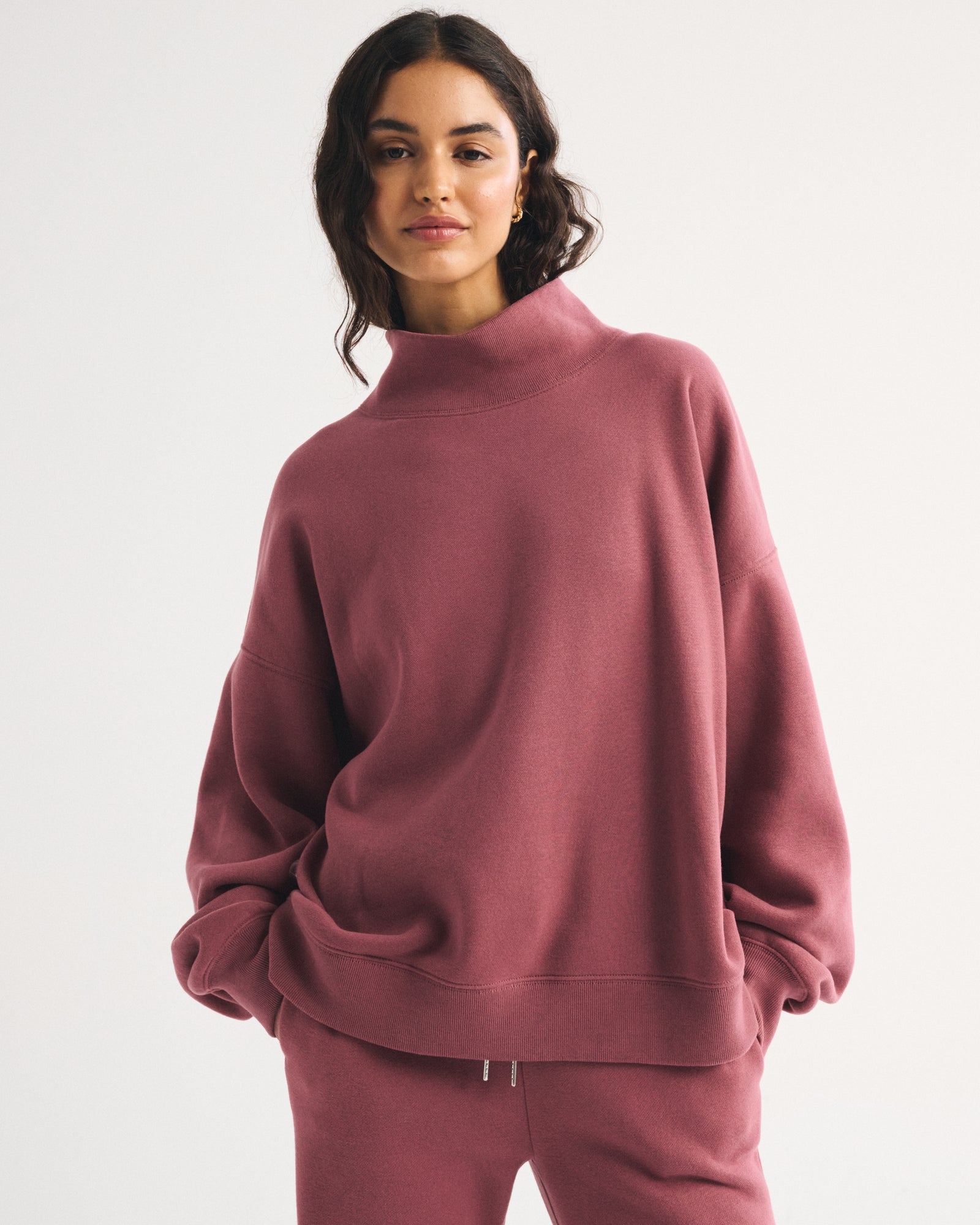 Abercrombie Sunday Oversized Funnel Neck Sweatshirt