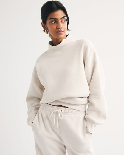 Abercrombie Sunday Oversized Funnel Neck Sweatshirt