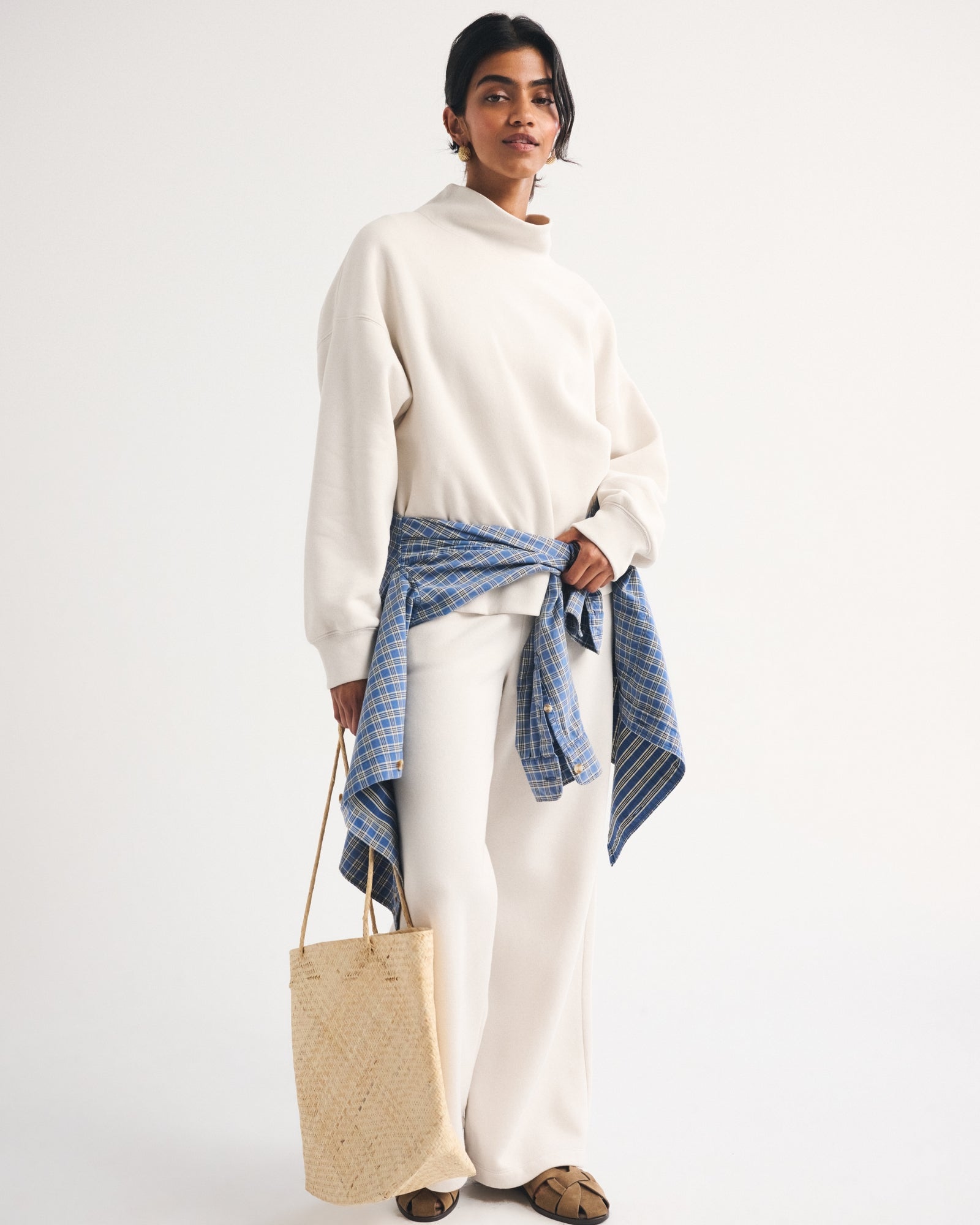 Abercrombie Sunday Oversized Funnel Neck Sweatshirt