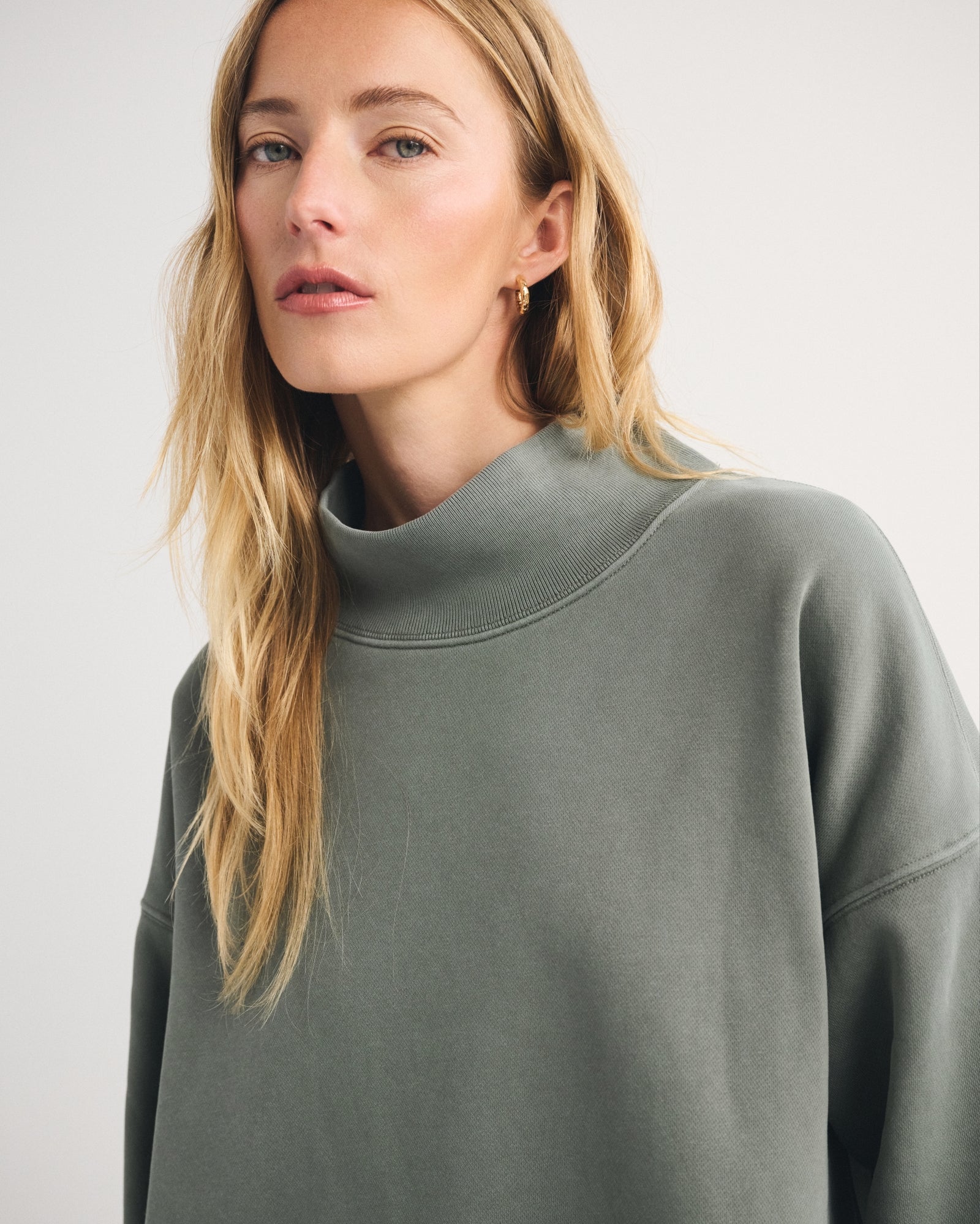 Abercrombie Sunday Oversized Funnel Neck Sweatshirt
