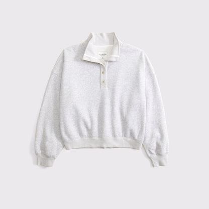 Abercrombie Sunday Mock Neck Henley Sweatshirt