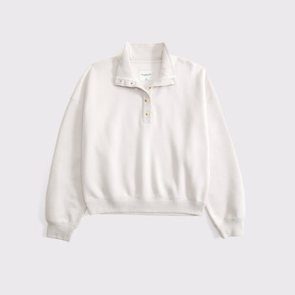 Abercrombie Sunday Mock Neck Henley Sweatshirt