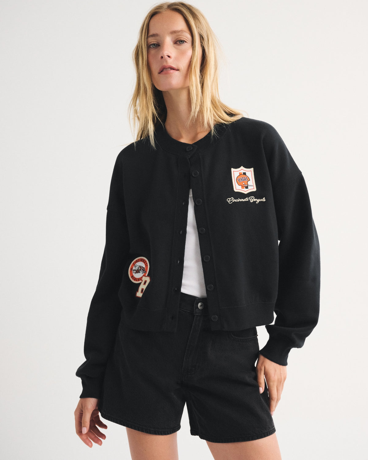 Abercrombie Cincinnati Bengals Sunday Shrunken Cardigan