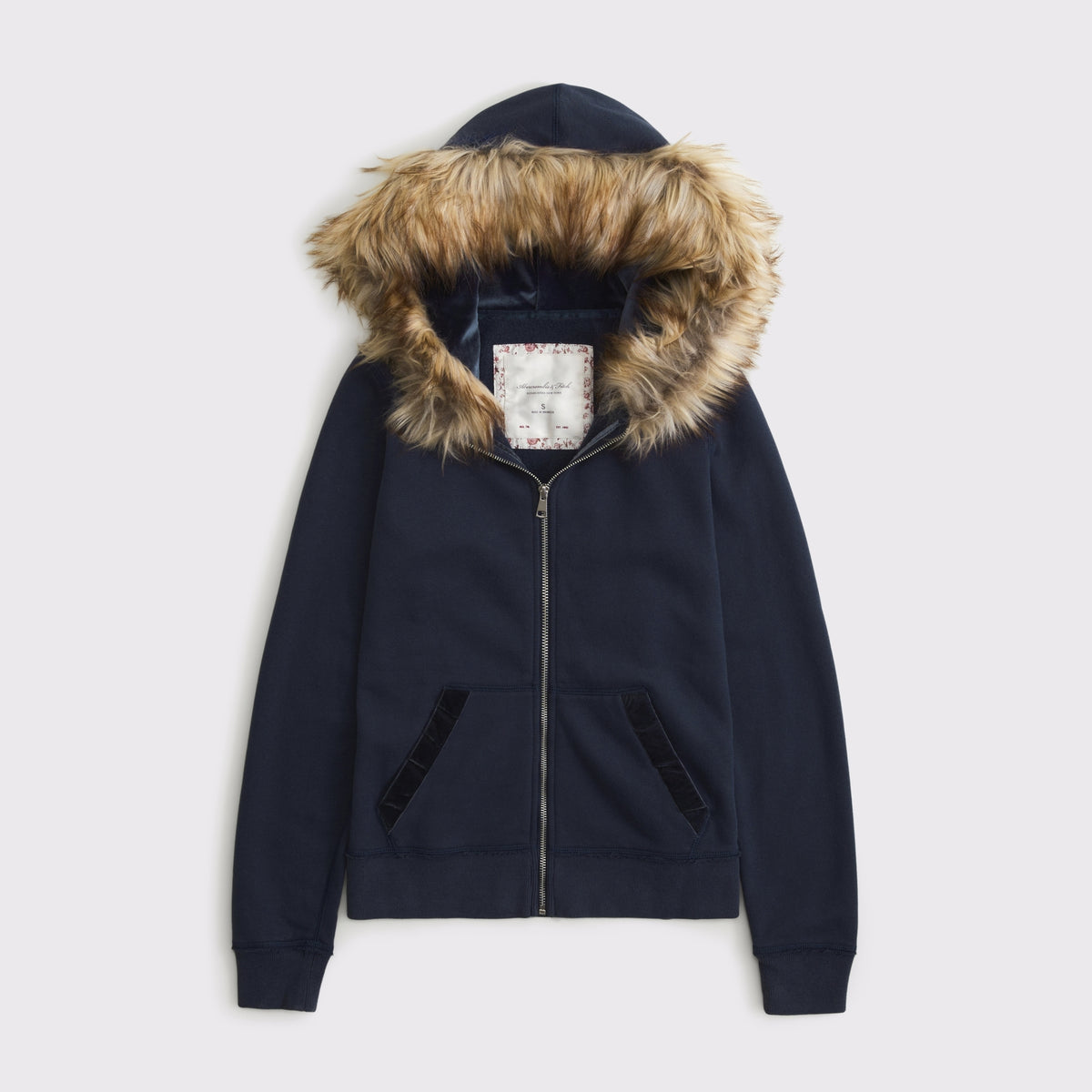 Abercrombie Faux Fur-Lined Full-Zip Hoodie