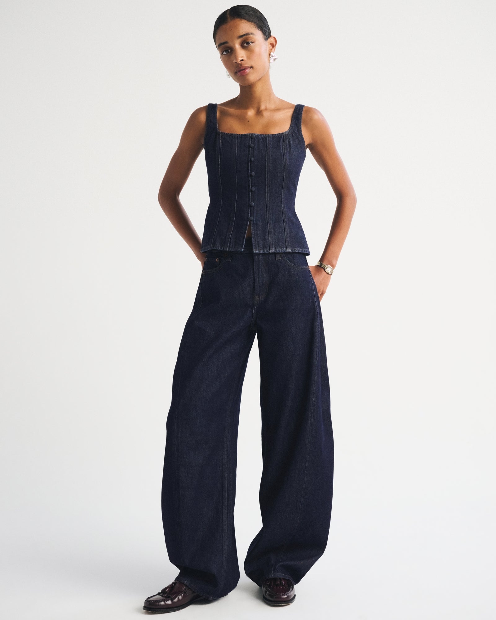 Abercrombie High Rise Ultra Barrel Jean