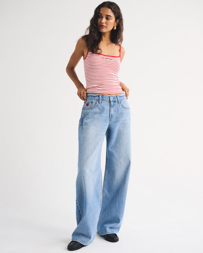 Abercrombie Low Rise Ultra Loose Cuffed Hem Jean