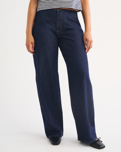 Abercrombie Curve Love Clean Waist Low Rise Ultra Loose Jean