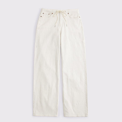 Abercrombie Linen-Blend Low Rise Ultra Loose Drawstring Jean