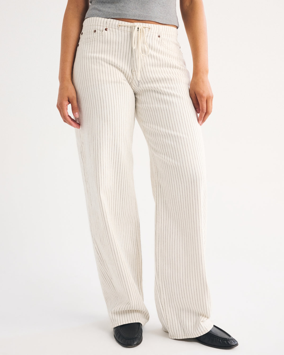 Abercrombie Curve Love Linen-Blend Low Rise Ultra Loose Drawstring Jean