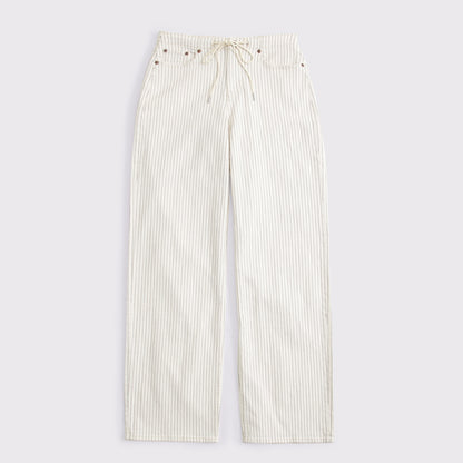 Abercrombie Curve Love Linen-Blend Low Rise Ultra Loose Drawstring Jean
