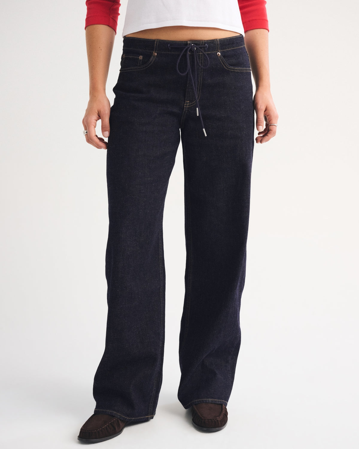 Abercrombie Linen-Blend Low Rise Ultra Loose Drawstring Jean