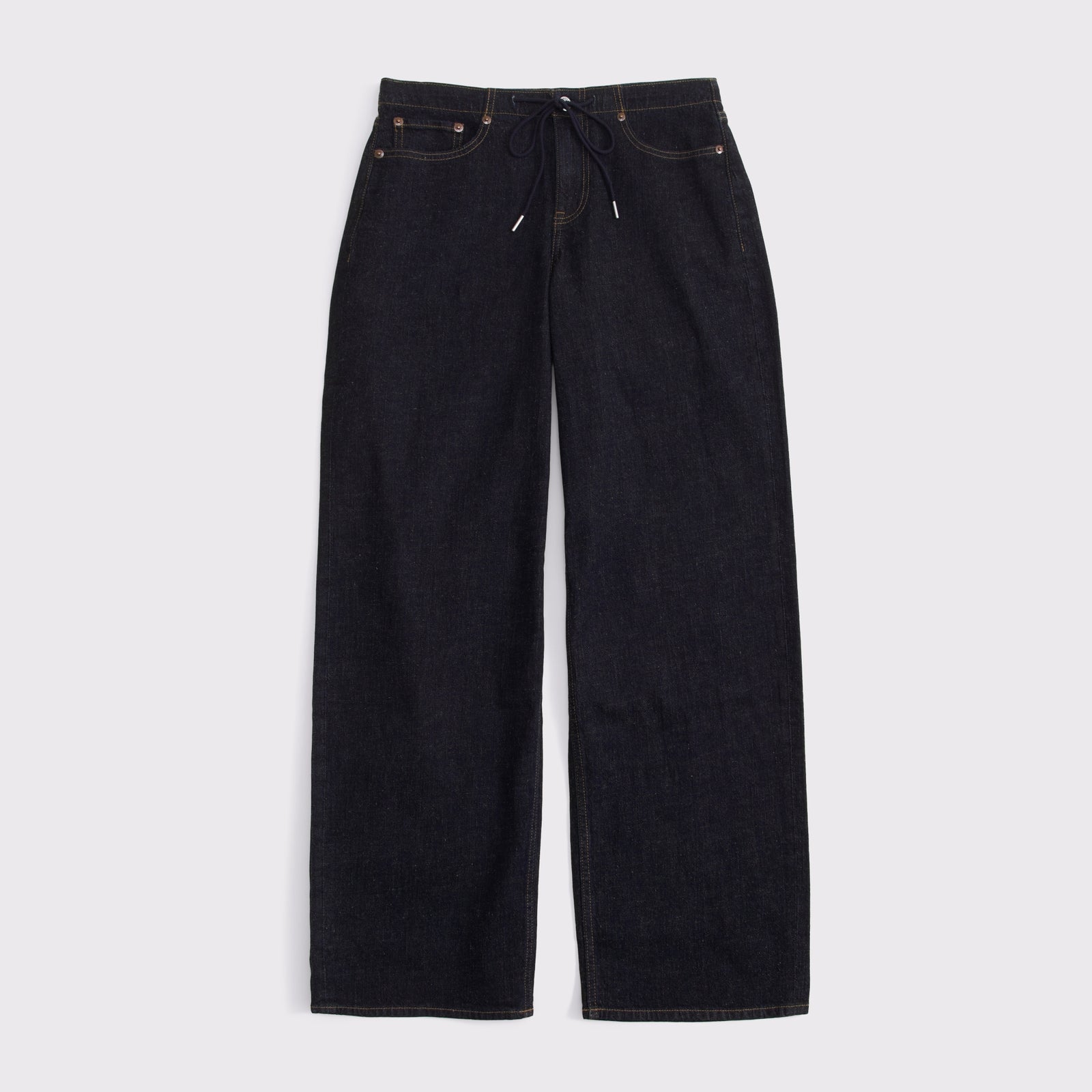 Abercrombie Curve Love Linen-Blend Low Rise Ultra Loose Drawstring Jean