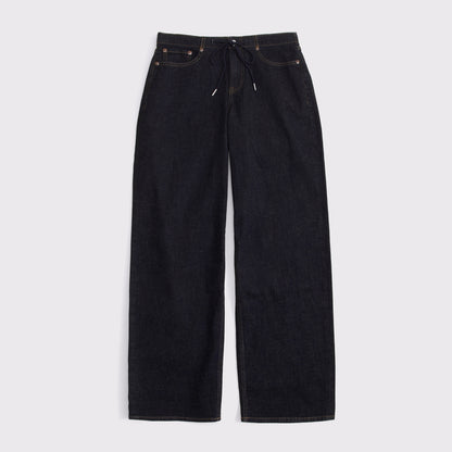 Abercrombie Curve Love Linen-Blend Low Rise Ultra Loose Drawstring Jean