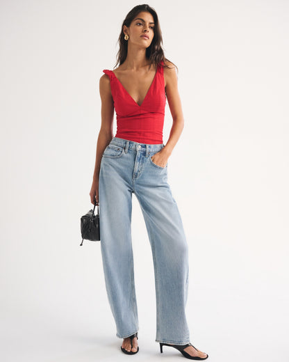 Abercrombie High Rise Barrel Jean