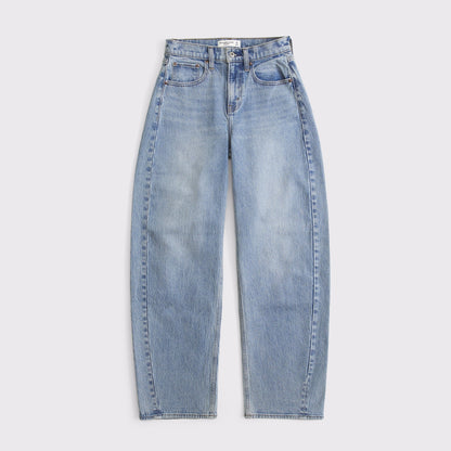 Abercrombie High Rise Barrel Jean