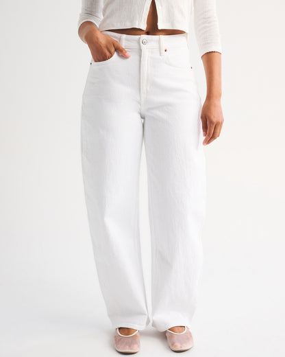 Abercrombie Curve Love High Rise Barrel Jean