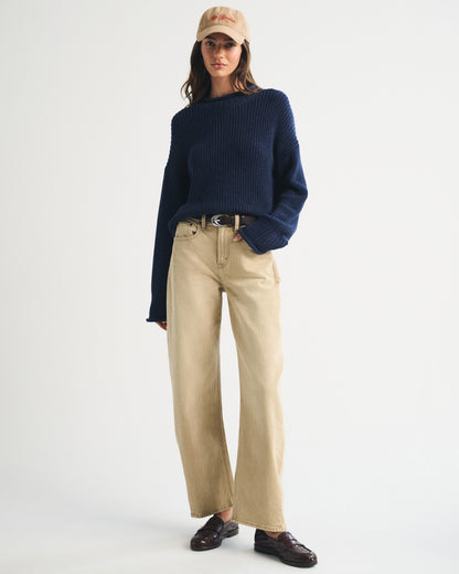 Abercrombie High Rise Barrel Jean