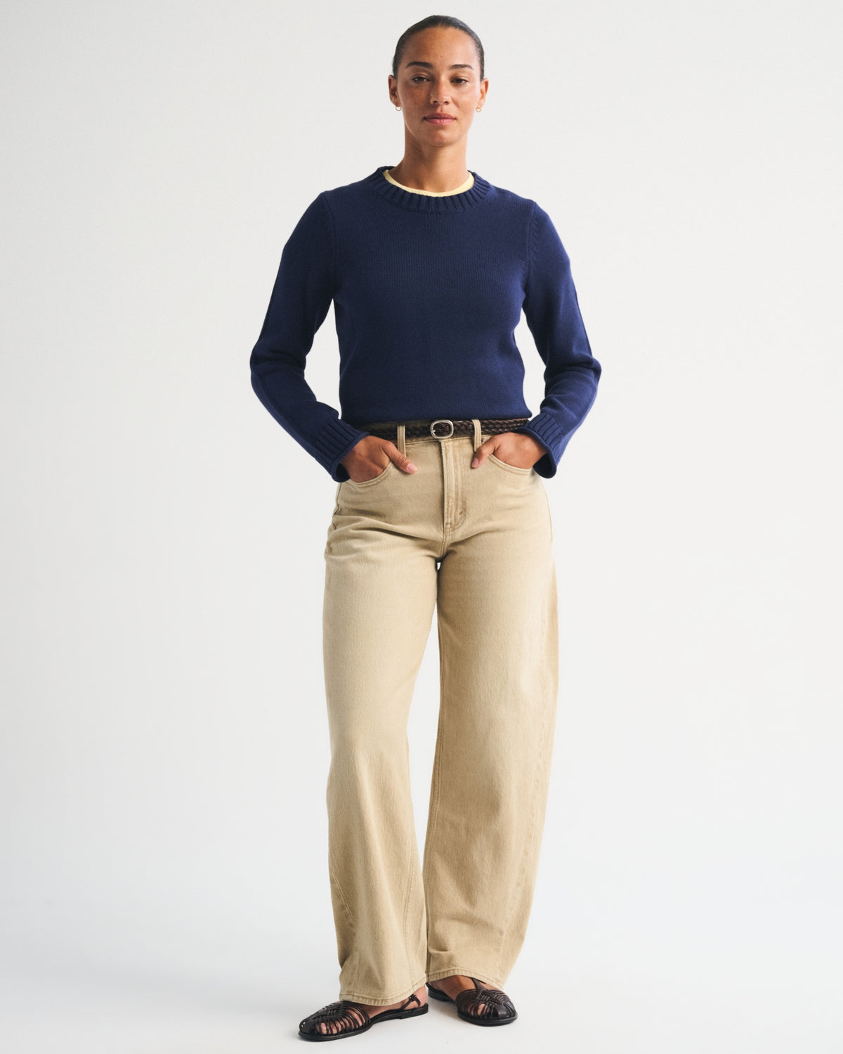 Abercrombie Curve Love High Rise Barrel Jean