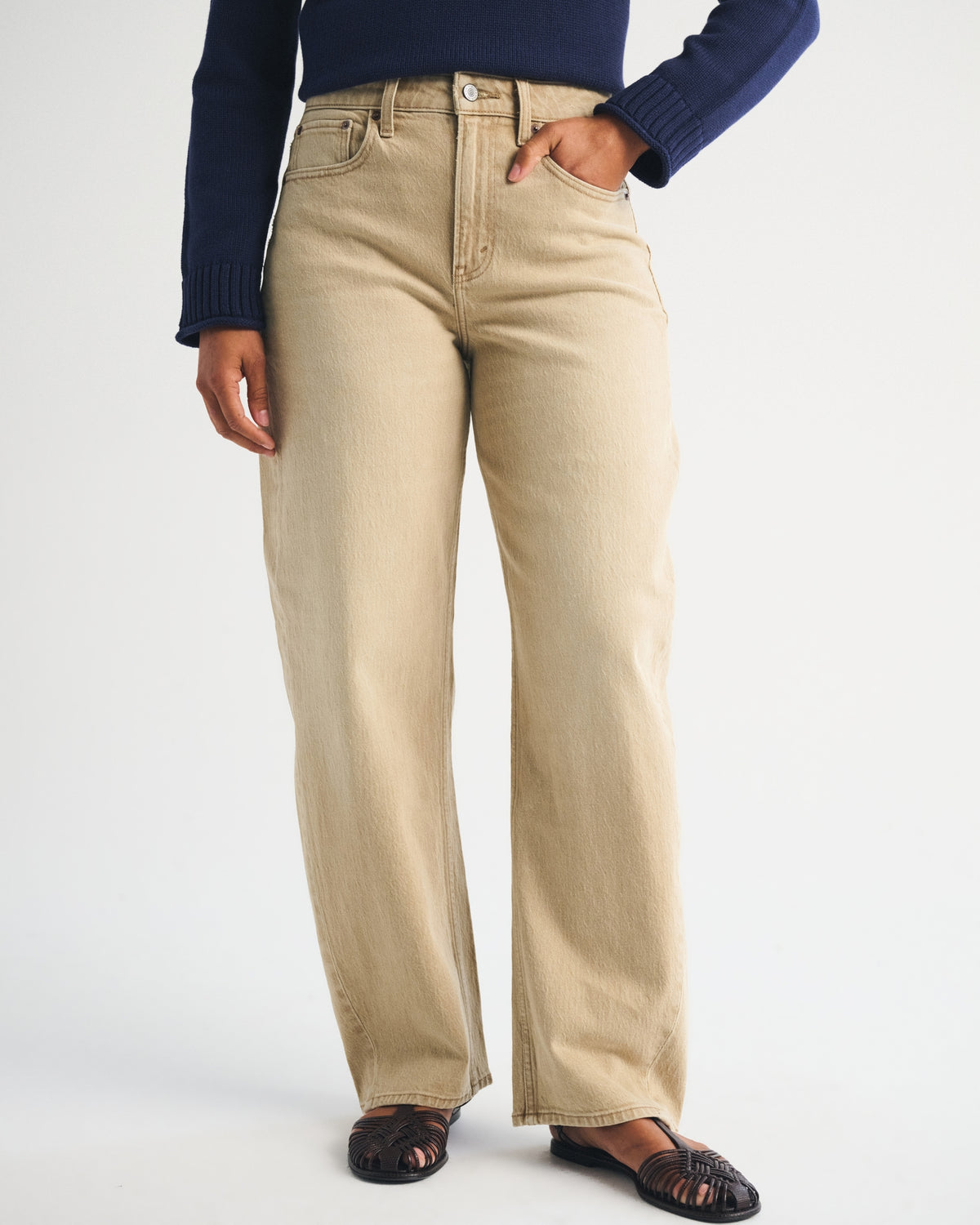 Abercrombie Curve Love High Rise Barrel Jean