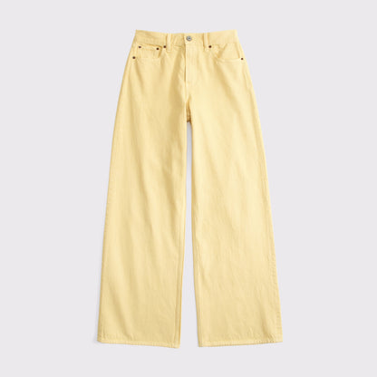 Abercrombie High Rise Wide Leg Fish Embroidered Jean