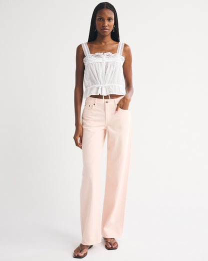 Abercrombie Low Rise Ultra Loose Cuffed Hem Jean