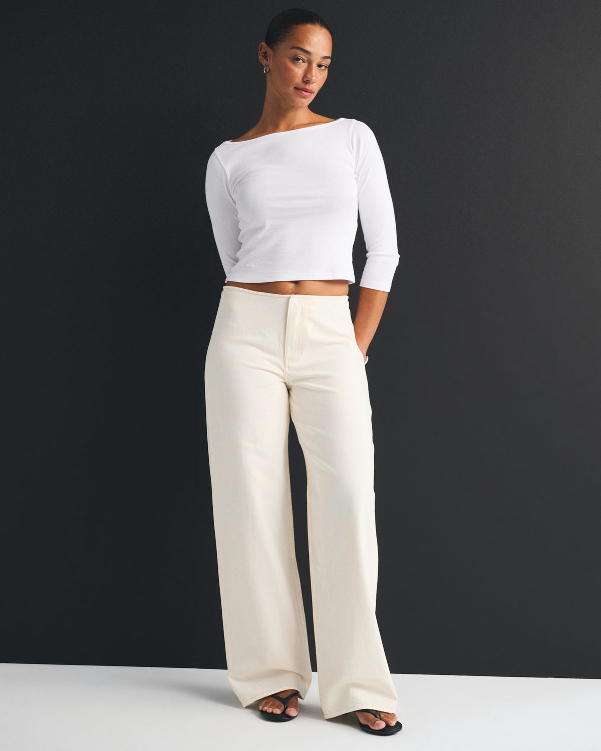 Abercrombie Curve Love Clean Waist Low Rise Ultra Loose Jean