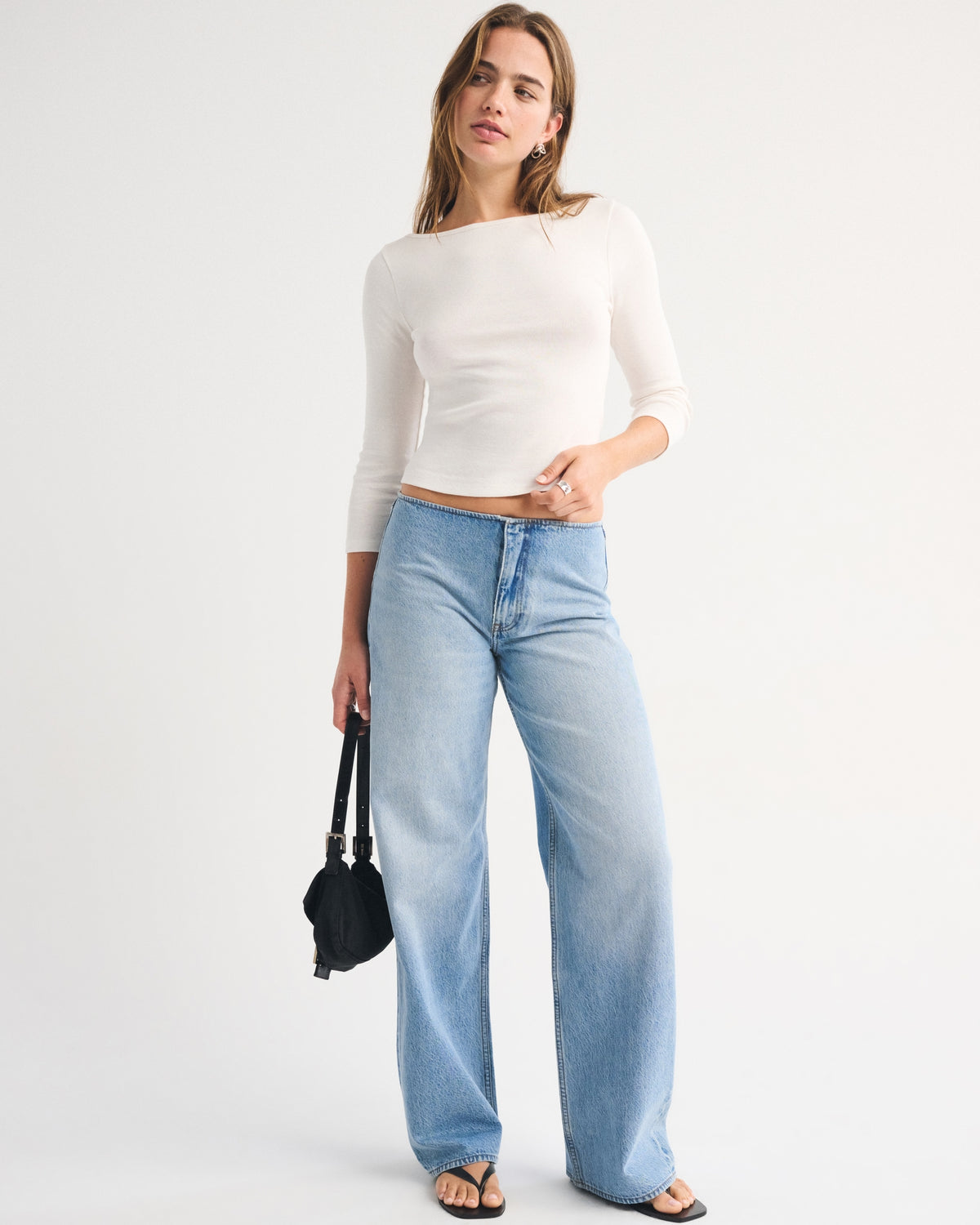 Abercrombie Clean Waist Low Rise Ultra Loose Jean