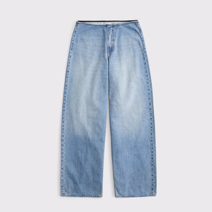Abercrombie Clean Waist Low Rise Ultra Loose Jean
