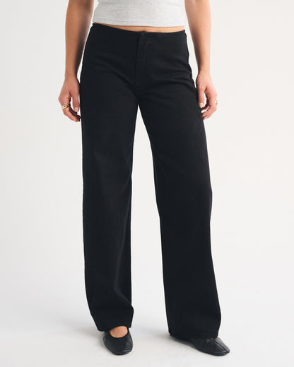 Abercrombie Clean Waist Low Rise Ultra Loose Jean