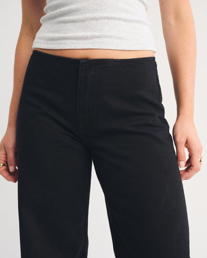 Abercrombie Clean Waist Low Rise Ultra Loose Jean