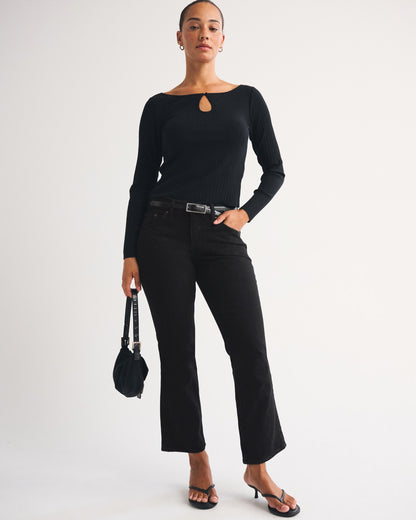 Abercrombie Curve Love Low Rise Kick Flare Jean