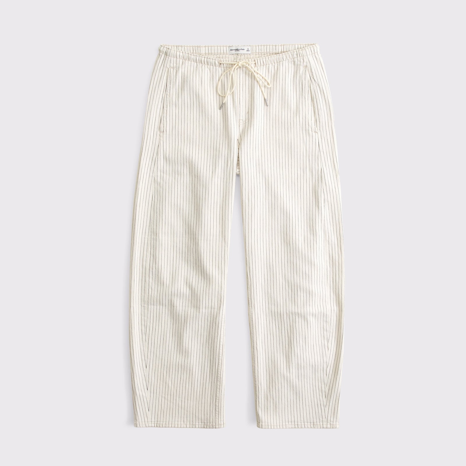 Abercrombie Linen-Blend Denim Pull-On Barrel Jean