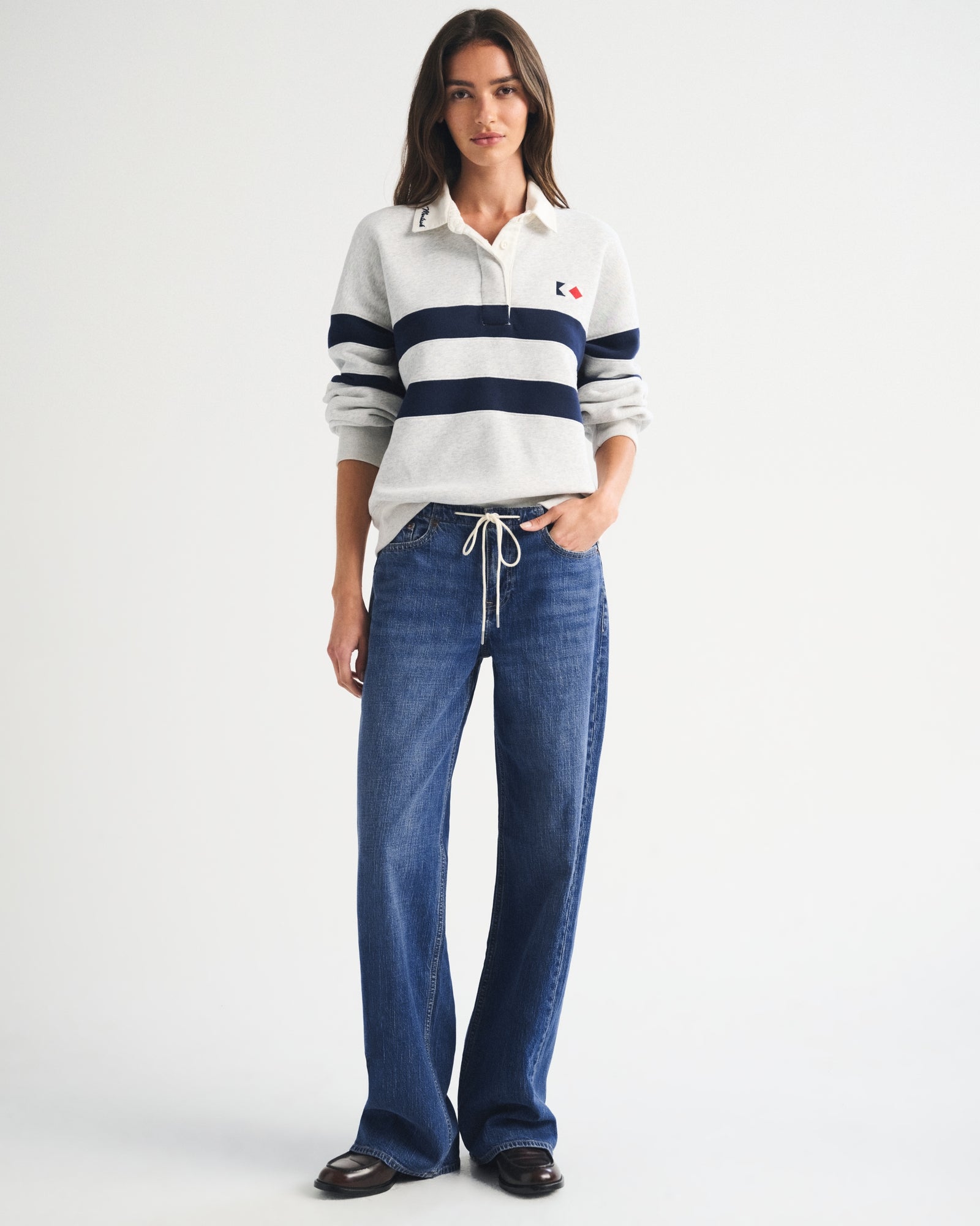Abercrombie Linen-Blend Low Rise Ultra Loose Drawstring Jean