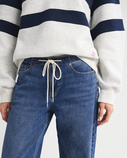 Abercrombie Linen-Blend Low Rise Ultra Loose Drawstring Jean