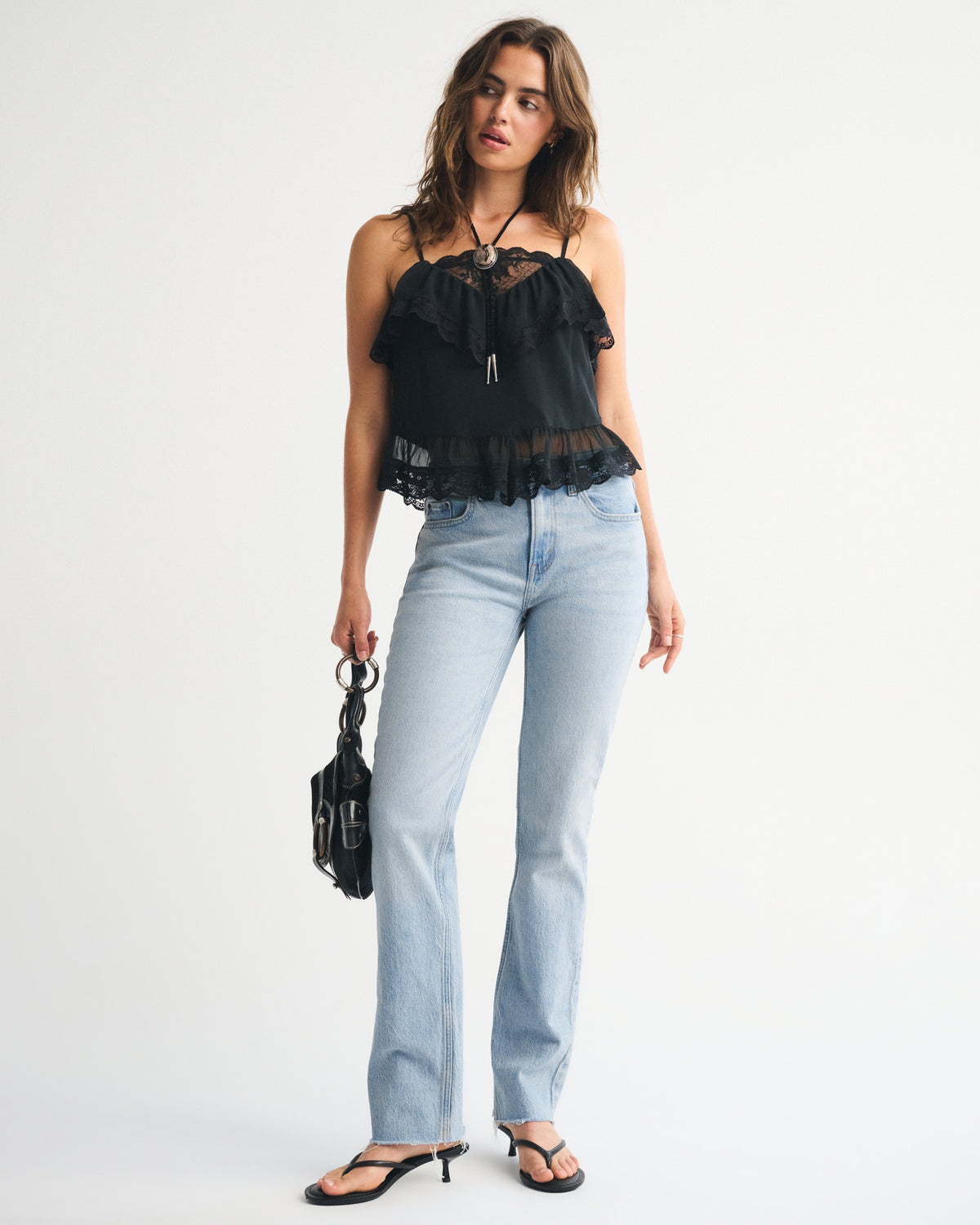 Abercrombie Mid Rise 90s Straight Frayed Hem Jean