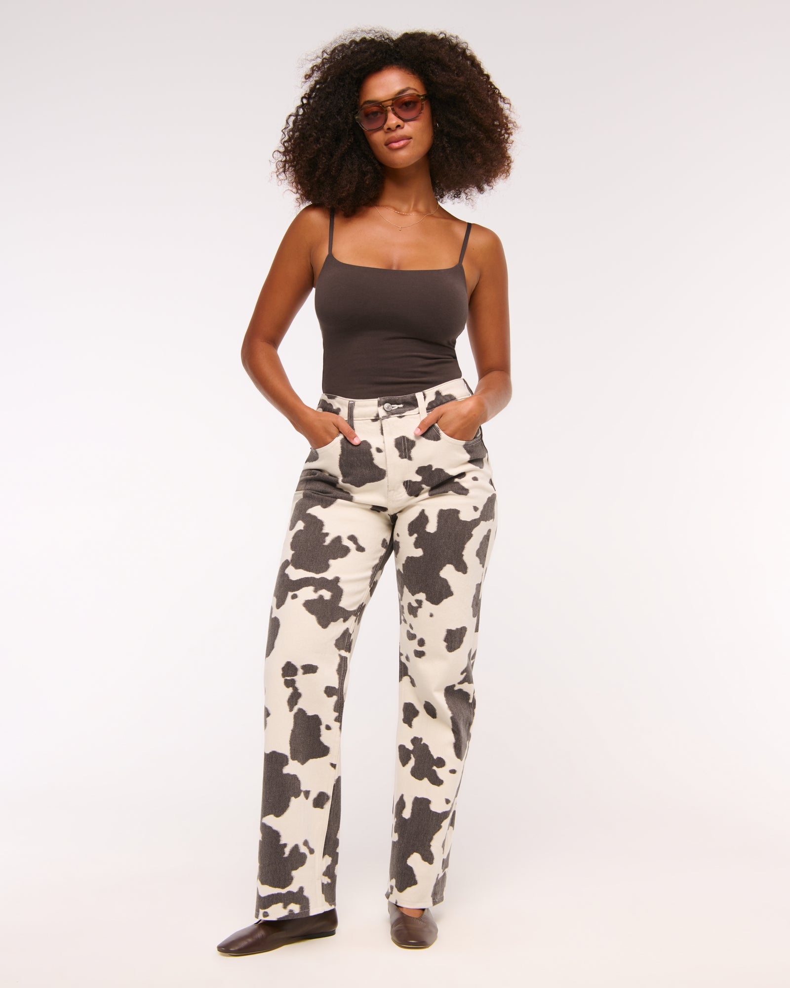 Abercrombie Curve Love High Rise 90s Relaxed Bandana Print  Jean